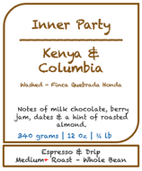 Medium/Dark Roast - Kenya - INNER PARTY COFFEE